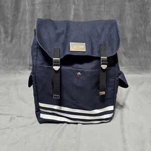 Jean Paul Gaultier Canvas Navy White Medium Backpack With Adjustable Strap